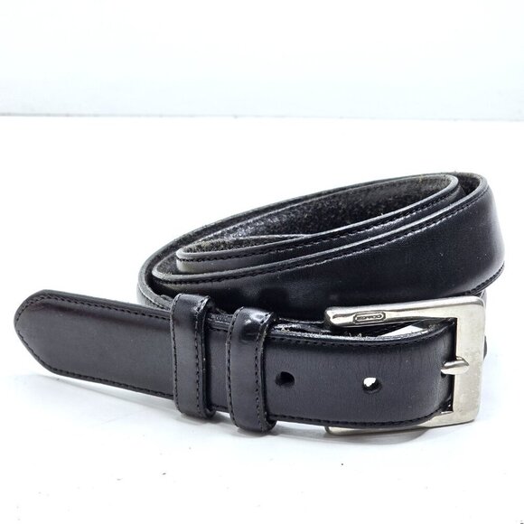 Vintage Coach Black Leather Silver Solid Brass - Picture 1 of 14